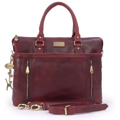 Catwalk Collection Handbags Tote Grande de Couro Bolsa de Ombro Feminina Pasta para Laptop Bolsa de Trabalho Adele, Vermelho, L Catwalk Collection Handbags Tote Grande de Couro Bolsa de Ombro Feminina Pasta para Laptop Bolsa de Trabalho Adele, Vermelho, L