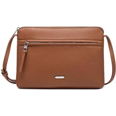 David Jones Mala de tiracolo mulher mala de ombro pequena pele sintética mala de mão carteira plana mala cidade elegante 2 compartimentos mala de telemóvel compras viagens, Castanho, Tamanho David Jones Mala de tiracolo mulher mala de ombro pequena pele sintética mala de mão carteira plana mala cidade elegante 2 compartimentos mala de telemóvel compras viagens, Castanho, Tamanho