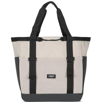 LARKSON Saco de praia mulher homem Smilla Tote Bag grande para férias, desportos, viagens bolsa Shopper com fecho de correr repelente de água LARKSON Saco de praia mulher homem Smilla Tote Bag grande para férias, desportos, viagens bolsa Shopper com fecho de correr repelente de água