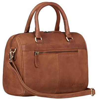 STILORD Bolsa de couro senhoras mala mulher mala tiracolo pele genuína cor: arrona castanho STILORD Bolsa de couro senhoras mala mulher mala tiracolo pele genuína cor: arrona castanho