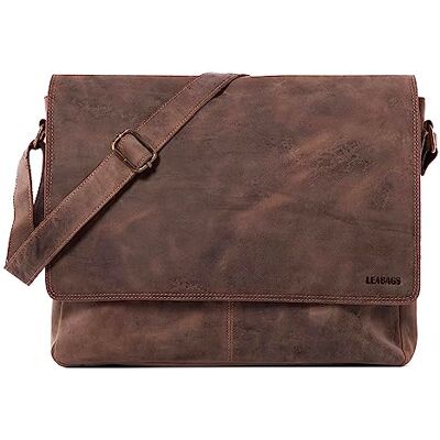 LEABAGS Mala para homens e mulheres bolsa para portátil de 15" couro genuíno mala de tiracolo com alça de ombro mala de mensageiro mala de trabalho mala de professor, Tamanho único LEABAGS Mala para homens e mulheres bolsa para portátil de 15" couro genuíno mala de tiracolo com alça de ombro mala de mensageiro mala de trabalho mala de professor, Tamanho único