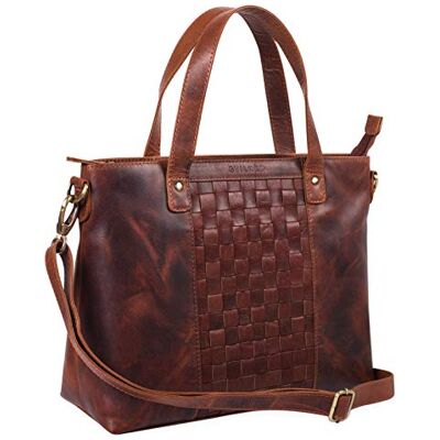 STILORD Mara Vintage mala de mão trançada mulheres elegante mala tiracolo com correia para MacBook 13,3 '' Cde cor sera castanho Cor: Siena castanho STILORD Mara Vintage mala de mão trançada mulheres elegante mala tiracolo com correia para MacBook 13,3 '' Cde cor sera castanho Cor: Siena castanho