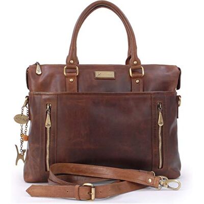 Catwalk Collection Handbags Bolsa Tote Grande de Couro Bolsa de Ombro Feminina Pasta para Laptop Bolsa de Trabalho , Castanho, L Catwalk Collection Handbags Bolsa Tote Grande de Couro Bolsa de Ombro Feminina Pasta para Laptop Bolsa de Trabalho , Castanho, L