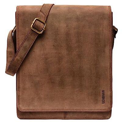LEABAGS Londres Mala de ombro de pele – mala mensageiro vintage unissexo – mala pequena de couro autêntico de estilo casual e elegante – Crossbody para uso diário LEABAGS Londres Mala de ombro de pele – mala mensageiro vintage unissexo – mala pequena de couro autêntico de estilo casual e elegante – Crossbody para uso diário