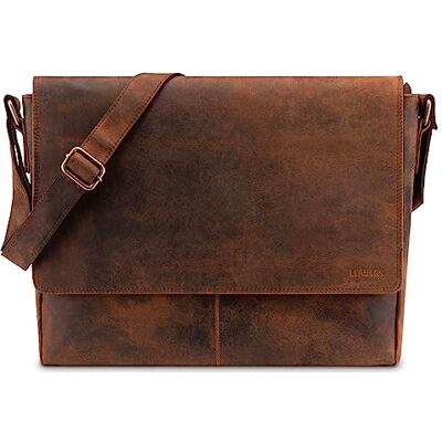 LEABAGS Mala para homens e mulheres bolsa para portátil de 15" couro genuíno mala de tiracolo com alça de ombro mala de mensageiro mala de trabalho mala de professor, Tamanho único LEABAGS Mala para homens e mulheres bolsa para portátil de 15" couro genuíno mala de tiracolo com alça de ombro mala de mensageiro mala de trabalho mala de professor, Tamanho único