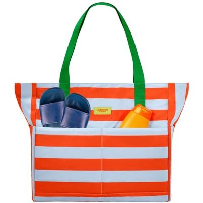 LARKSON Saco de praia mulher homem Linn Tote Bag grande para férias, desportos, viagens bolsa Shopper com fecho de correr LARKSON Saco de praia mulher homem Linn Tote Bag grande para férias, desportos, viagens bolsa Shopper com fecho de correr