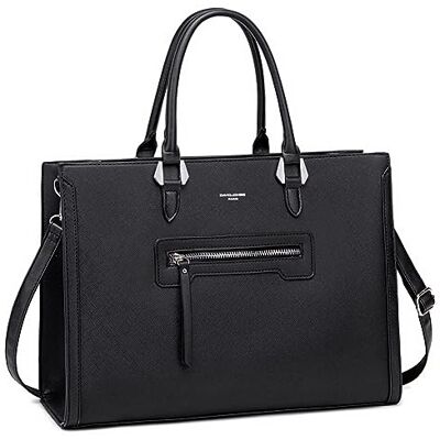 David Jones Bolsa de mão para trabalho de mulher Bolsa de compras para universidade, tipo Tote Bag, em couro PU Grande bolsa de ombro em couro impermeável Bolsa para computador portátil de David Jones Bolsa de mão para trabalho de mulher Bolsa de compras para universidade, tipo Tote Bag, em couro PU Grande bolsa de ombro em couro impermeável Bolsa para computador portátil de