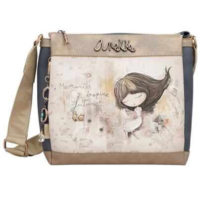 Anekke Bolsa de ombro 3 compartimentos Memories organização e estilo numa mala vários bolsos e tiracolo regulável medidas: 28 x 24 x 8 cm Anekke Bolsa de ombro 3 compartimentos Memories organização e estilo numa mala vários bolsos e tiracolo regulável medidas: 28 x 24 x 8 cm