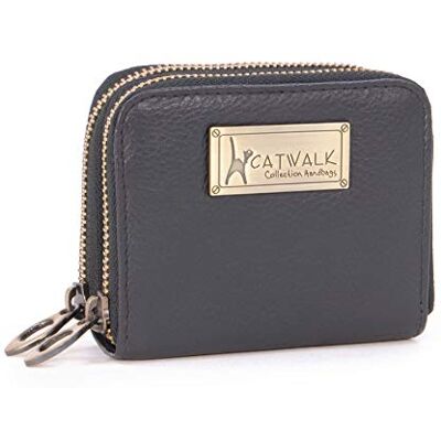 Catwalk Collection Handbags Carteira Pequena de Pele Porta-moedas com Fecho de Corrente para Mulher 13 Ranhuras para Cartões Proteção RFID Ilha, Porta-moedas Catwalk Collection Handbags Carteira Pequena de Pele Porta-moedas com Fecho de Corrente para Mulher 13 Ranhuras para Cartões Proteção RFID Ilha, Porta-moedas