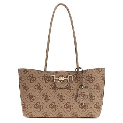 GUESS bolsa de ombro mala shopper Janie Logo Girlfriend Carryall Latte logótipo castanho GUESS bolsa de ombro mala shopper Janie Logo Girlfriend Carryall Latte logótipo castanho