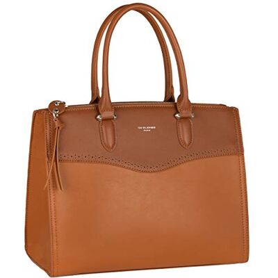 David Jones Bolsa de mão grande mulher mala tiracolo ombro couro PU Tote Shopper Bag trabalho muitos bolsos compartimentos elegante Camel castanho David Jones Bolsa de mão grande mulher mala tiracolo ombro couro PU Tote Shopper Bag trabalho muitos bolsos compartimentos elegante Camel castanho
