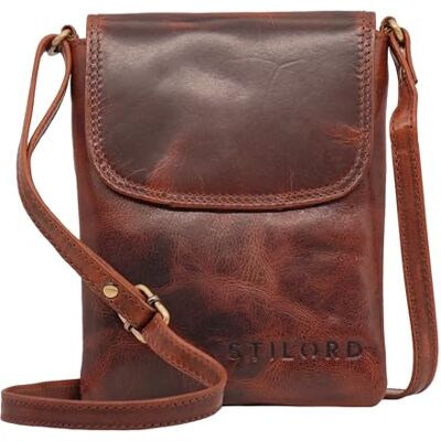 STILORD 'Ellis' Bolsa de telemóvel de couro mala tiracolo crossbody pequeno porta-moedas de carteira cruzada estilo vintage de pele autêntica STILORD 'Ellis' Bolsa de telemóvel de couro mala tiracolo crossbody pequeno porta-moedas de carteira cruzada estilo vintage de pele autêntica