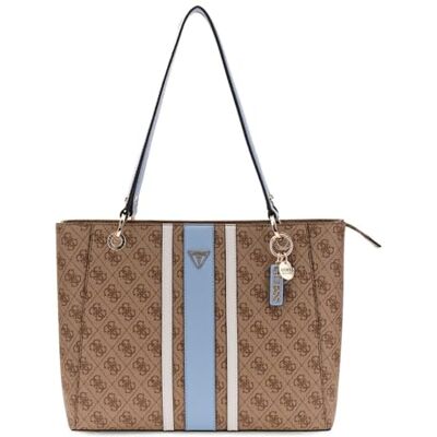 GUESS Bolsa de ombro Noelle II Tote Latte Logo/Light Blue castanho claro GUESS Bolsa de ombro Noelle II Tote Latte Logo/Light Blue castanho claro