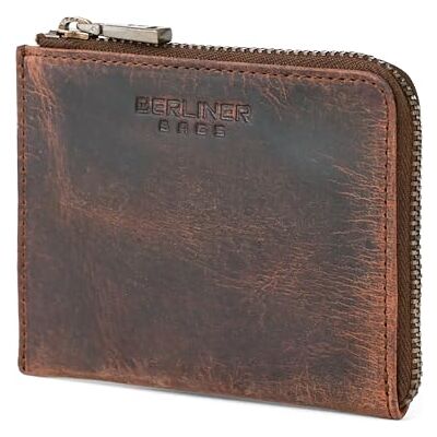 Berliner Bags Mark porta-moedas de pele com fecho de correr para homem e mulher Berliner Bags Mark porta-moedas de pele com fecho de correr para homem e mulher