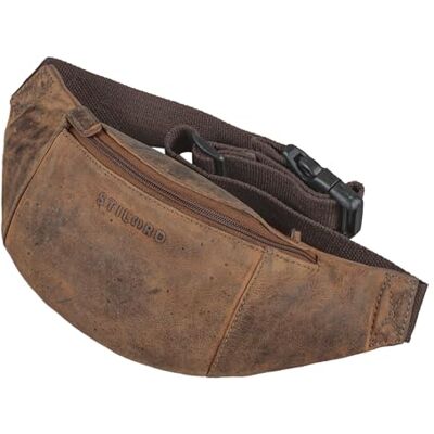 STILORD Bolsa de cintura couro grande vintage para festivais desporto mala cintura Bum Bag autêntica pele cor: calais castanho STILORD Bolsa de cintura couro grande vintage para festivais desporto mala cintura Bum Bag autêntica pele cor: calais castanho