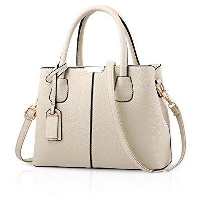 NICOLE & DORIS Mulher senhora mala de mão mala de ombro bolsa de crossbody totalizador carteira PU couro branco NICOLE & DORIS Mulher senhora mala de mão mala de ombro bolsa de crossbody totalizador carteira PU couro branco