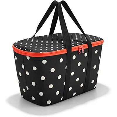 reisenthel coolerbag Saco térmico de tecido de poliéster e material de qualidade, adequado para piqueniques, compras e deslocamentos, em pontos misturados reisenthel coolerbag Saco térmico de tecido de poliéster e material de qualidade, adequado para piqueniques, compras e deslocamentos, em pontos misturados