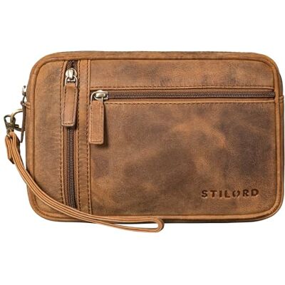 STILORD Bolsa de mão pele vintage carteira homem elegante precisa mala viagem de couro genuíno pequena cor: Sépia castanho STILORD Bolsa de mão pele vintage carteira homem elegante precisa mala viagem de couro genuíno pequena cor: Sépia castanho