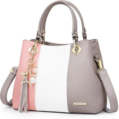 Pomelo Best Toranja Best Malas de mulher, mala de senhora tote multicolorido riscas PU couro com franjas bolsa de ombro mala Shopper perfeita para trabalho, vida diária, Natal e festa ect Pomelo Best Toranja Best Malas de mulher, mala de senhora tote multicolorido riscas PU couro com franjas bolsa de ombro mala Shopper perfeita para trabalho, vida diária, Natal e festa ect