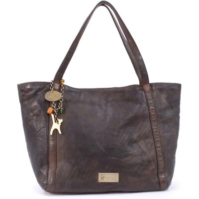 Catwalk Collection Handbags Bolsa Tote Grande de Couro Lavado Bolsa de Ombro Feminina Bolsa de Mão A4 para Trabalho Compras , Castanho Catwalk Collection Handbags Bolsa Tote Grande de Couro Lavado Bolsa de Ombro Feminina Bolsa de Mão A4 para Trabalho Compras , Castanho