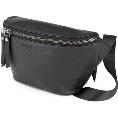 Berliner Bags Noah Bolsa de Cintura e Bolsa de Ombro de Couro Autêntico Unisex, com Zíperes Premium, Alça Ajustável e Forro de Algodão, Preto, Tamanho único Berliner Bags Noah Bolsa de Cintura e Bolsa de Ombro de Couro Autêntico Unisex, com Zíperes Premium, Alça Ajustável e Forro de Algodão, Preto, Tamanho único