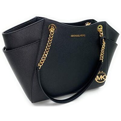 Michael Kors Bolsa de viagem Jet Set para mulher, bolsa grande com corrente de ombro Michael Kors Bolsa de viagem Jet Set para mulher, bolsa grande com corrente de ombro
