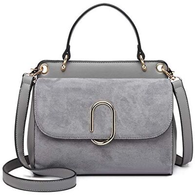 Miss Lulu Mala de mulher com alça superior, bolsas de camurça, bolsa transversal para trabalho, compras, viagem, em couro PU Miss Lulu Mala de mulher com alça superior, bolsas de camurça, bolsa transversal para trabalho, compras, viagem, em couro PU