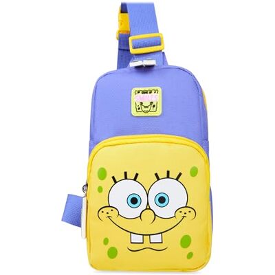 SPONGEBOB SQUAREPANTS SpongeBob Mala de tiracolo com 2 compartimentos com fecho de correr para criança SPONGEBOB SQUAREPANTS SpongeBob Mala de tiracolo com 2 compartimentos com fecho de correr para criança
