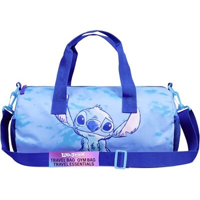 Disney Stitch Bolsa desportiva para menino e menina 39,5 × 19,5 cm, mala de viagem com alça ajustável, desporto, colégio, presentes para crianças, azul e amarelo:, Saco de viagem Disney Stitch Bolsa desportiva para menino e menina 39,5 × 19,5 cm, mala de viagem com alça ajustável, desporto, colégio, presentes para crianças, azul e amarelo:, Saco de viagem