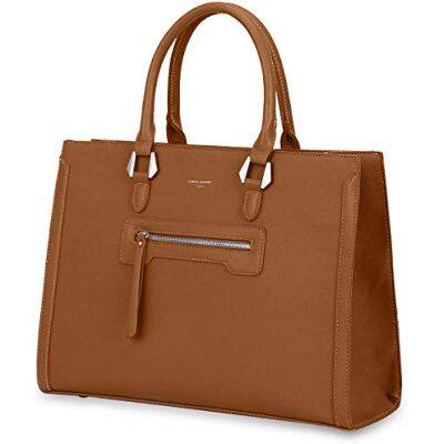 David Jones Bolsa de mão trabalho mulher Shopper Universidad Tote Bag couro PU grande mala tiracolo ombro couro impermeável computador portátil 15,6 polegadas escola escritório castanho David Jones Bolsa de mão trabalho mulher Shopper Universidad Tote Bag couro PU grande mala tiracolo ombro couro impermeável computador portátil 15,6 polegadas escola escritório castanho