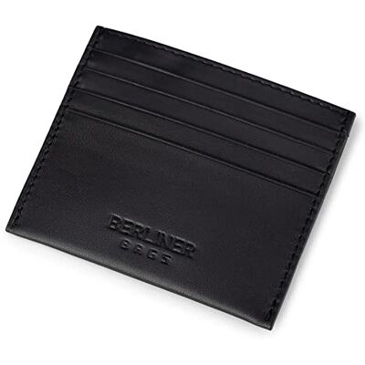 Berliner Bags Porta-cartões Fino de Pele Autêntica com Proteção RFID e Inclui Caixa de Presente, para Homem e Mulher, Preto, Tamanho único, Moderno Berliner Bags Porta-cartões Fino de Pele Autêntica com Proteção RFID e Inclui Caixa de Presente, para Homem e Mulher, Preto, Tamanho único, Moderno