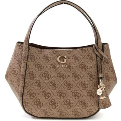 GUESS bolsa tiracolo Coleen Logo Satchel Latte logótipo castanho claro GUESS bolsa tiracolo Coleen Logo Satchel Latte logótipo castanho claro