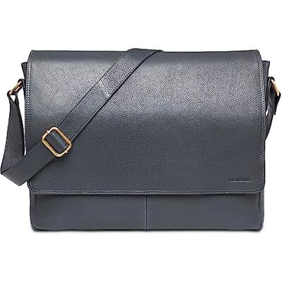 LEABAGS Mala de tiracolo para homens e mulheres mala de mensageiro com alça bolsa de couro genuíno para portátil de 15" mala de ombro mala de trabalho bolsa de transporte Nappa cinzenta LEABAGS Mala de tiracolo para homens e mulheres mala de mensageiro com alça bolsa de couro genuíno para portátil de 15" mala de ombro mala de trabalho bolsa de transporte Nappa cinzenta