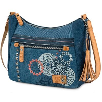Lois Mala de tiracolo para mulher mala de mulher pequena de marca malas de tiracolo mulher de lona / PU mala de mulher de tiracolo de uso diário mala pequena mulher casual, Ganga, Tamanho Lois Mala de tiracolo para mulher mala de mulher pequena de marca malas de tiracolo mulher de lona / PU mala de mulher de tiracolo de uso diário mala pequena mulher casual, Ganga, Tamanho