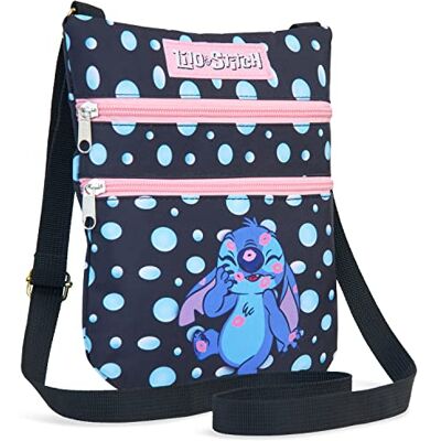 Disney Stitch Bolsa a Tiracolo Cruzada para Meninas e Adolescentes, Presente para Meninas, Preto, Tamanho único Disney Stitch Bolsa a Tiracolo Cruzada para Meninas e Adolescentes, Presente para Meninas, Preto, Tamanho único