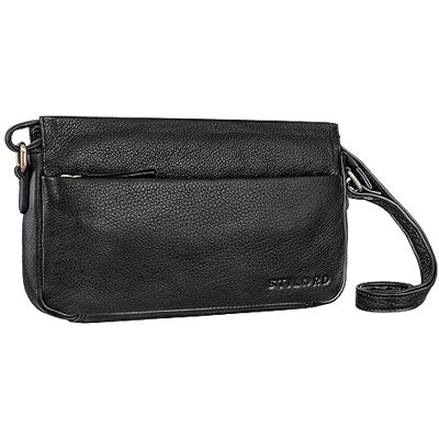 STILORD mala de couro pequena mala de ombro vintage das senhoras mala de couro pequena bolsa de couro para senhoras de couro genuíno Cor: preto STILORD mala de couro pequena mala de ombro vintage das senhoras mala de couro pequena bolsa de couro para senhoras de couro genuíno Cor: preto