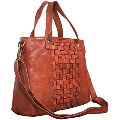 STILORD Mara Vintage mala de mão trançada mulheres elegante mala tiracolo com correia para MacBook 13,3 '' Cde cor sera castanho Cor: cognac usado STILORD Mara Vintage mala de mão trançada mulheres elegante mala tiracolo com correia para MacBook 13,3 '' Cde cor sera castanho Cor: cognac usado
