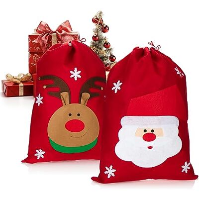 com-four ® 2 sacos de presente XL com motivos natalícios, bolsa para pai Saco decorativo para o Natal com-four ® 2 sacos de presente XL com motivos natalícios, bolsa para pai Saco decorativo para o Natal