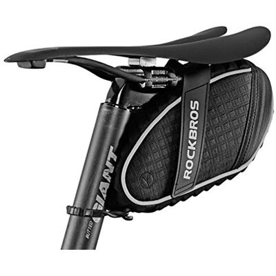 ROCKBROS Saco de selim de bicicleta alforja sob assento para MTB bicicleta de estrada saco porta-ferramentas, preto/vermelho ROCKBROS Saco de selim de bicicleta alforja sob assento para MTB bicicleta de estrada saco porta-ferramentas, preto/vermelho