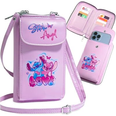 Disney Mala cruzada para menina, bolsa para telefone com ranhuras para cartões, alça ajustável, presentes menina (rosa) Disney Mala cruzada para menina, bolsa para telefone com ranhuras para cartões, alça ajustável, presentes menina (rosa)