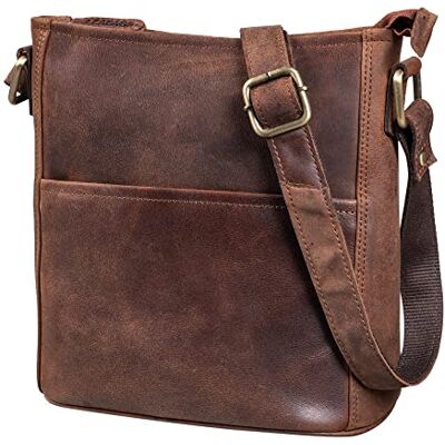 LEABAGS Bolsa de couro para mulher bolsa de ombro de couro genuíno trabalho, universidade, escola e tempo livre tamanho M & L, Nude LEABAGS Bolsa de couro para mulher bolsa de ombro de couro genuíno trabalho, universidade, escola e tempo livre tamanho M & L, Nude