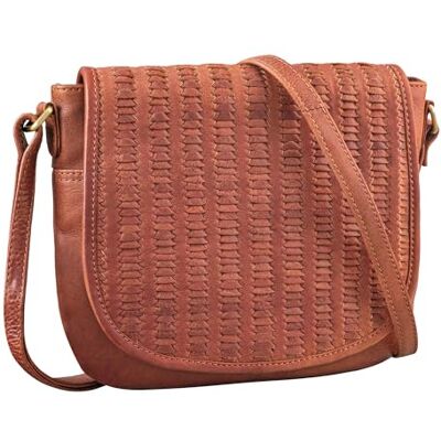 STILORD Pequena mala tiracolo mulher couro bolsa de pele trançada mala cruzada mulher elegante mala de festa e uso diário mala de ombro couro autêntico Cor: arrona castanho STILORD Pequena mala tiracolo mulher couro bolsa de pele trançada mala cruzada mulher elegante mala de festa e uso diário mala de ombro couro autêntico Cor: arrona castanho