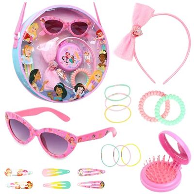 Disney Stitch Bolsa de tiracolo mala para menina com óculos de sol UV400 e acessórios para cabelo mala com acessórios para meninas (princesa rosa) Disney Stitch Bolsa de tiracolo mala para menina com óculos de sol UV400 e acessórios para cabelo mala com acessórios para meninas (princesa rosa)
