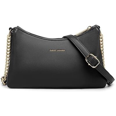 David Jones Bolsa Tiracolo Pequena Mulher Muitos Compartimentos Bolsa de Mão Ombro Pele Sintética Bolsas Couro PU Bolsa Mensageiro Crossbody Embrague Noite, Preto, Tamanho único, Elegante David Jones Bolsa Tiracolo Pequena Mulher Muitos Compartimentos Bolsa de Mão Ombro Pele Sintética Bolsas Couro PU Bolsa Mensageiro Crossbody Embrague Noite, Preto, Tamanho único, Elegante