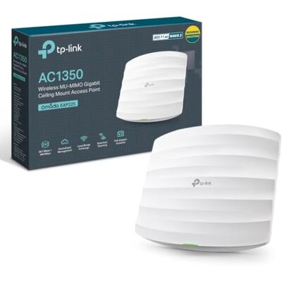 TP-Link EAP225 Ponto de acesso Gigabit sem fios MU-MIMO AC1350, montagem no teto, Wi-Fi corporativo, acesso à nuvem, porta ethernet Gigabit PoE, integração SDN TP-Link EAP225 Ponto de acesso Gigabit sem fios MU-MIMO AC1350, montagem no teto, Wi-Fi corporativo, acesso à nuvem, porta ethernet Gigabit PoE, integração SDN
