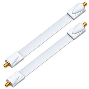 deleyCON 2x Passadores de cabos para SAT 26 cm Comprimento Total com 17 cm Flexíveis para Janelas e Portas Banhado a Ouro, Ultra Plano, Blindado e com Almofadas Adesivas Branco deleyCON 2x Passadores de cabos para SAT 26 cm Comprimento Total com 17 cm Flexíveis para Janelas e Portas Banhado a Ouro, Ultra Plano, Blindado e com Almofadas Adesivas Branco