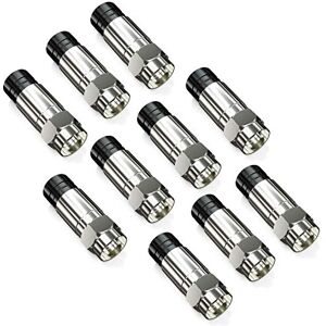 deleyCON 10 x F Conector de compressão de até 7 mm F conector para cabo coaxial conector de compressão do cabo de TV Sat alta perda de retorno design robusto deleyCON 10 x F Conector de compressão de até 7 mm F conector para cabo coaxial conector de compressão do cabo de TV Sat alta perda de retorno design robusto