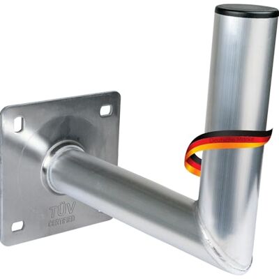 SCHWAIGER Suporte de parede SAT de 25 cm, suporte para antena parabólica para tigelas de satélite de até 60 cm de diâmetro, resistente ao vento até 190 km/h, suporte de parede de alumínio SCHWAIGER Suporte de parede SAT de 25 cm, suporte para antena parabólica para tigelas de satélite de até 60 cm de diâmetro, resistente ao vento até 190 km/h, suporte de parede de alumínio