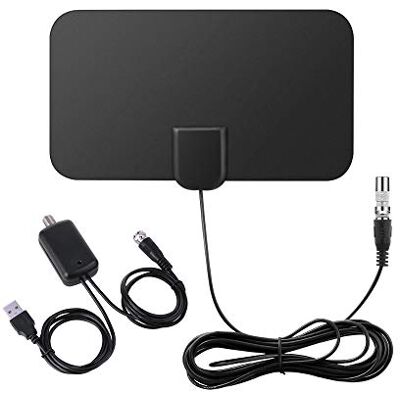 DollaTek Antena de TV digital amplificador de sinal de alcance de 50 milhas F-TV HDTV compatível antena interior 4K DVB-T2 ATSC antena DollaTek Antena de TV digital amplificador de sinal de alcance de 50 milhas F-TV HDTV compatível antena interior 4K DVB-T2 ATSC antena