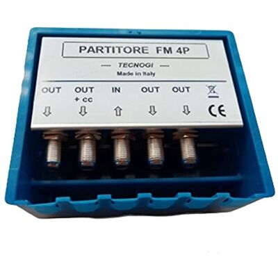 Vsnetwork Distribuidor de sinal de mastro para antenas digitais terrestre DTT, 1 entrada/4 saídas para 4 TV Vsnetwork Distribuidor de sinal de mastro para antenas digitais terrestre DTT, 1 entrada/4 saídas para 4 TV